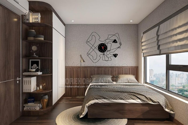 Kệ đứng vát góc đẹp cho phòng ngủ nhỏ, hiện đại. thiết kế chung cư