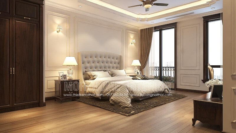 Giường ngủ chung cư tân cổ điển Giường ngủ chung cư tân cổ điển