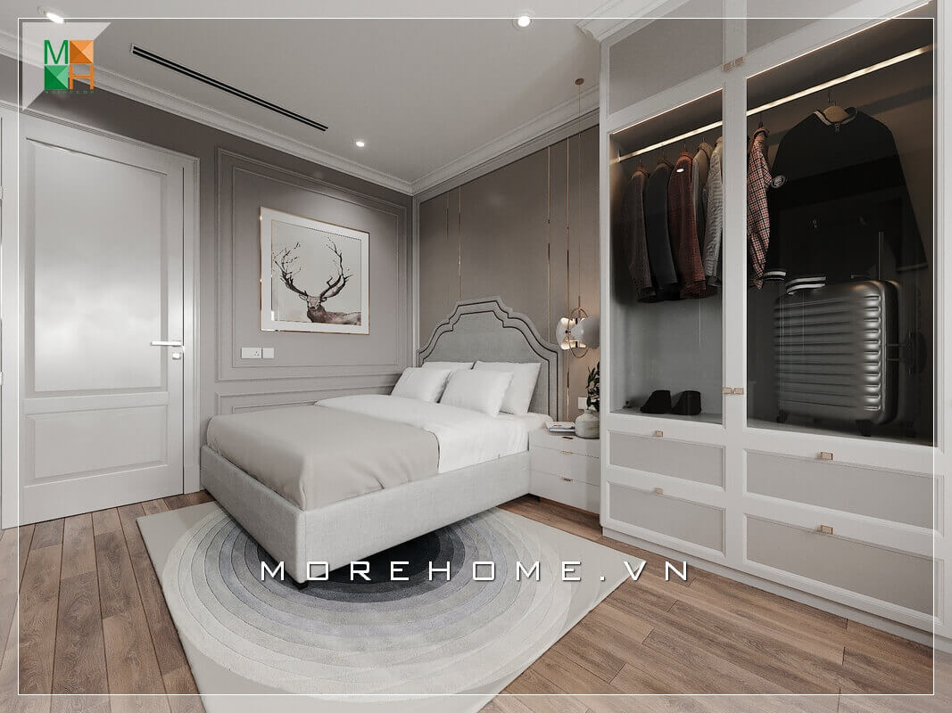 Giường ngủ chung cư tân cổ điển Giường ngủ chung cư tân cổ điển