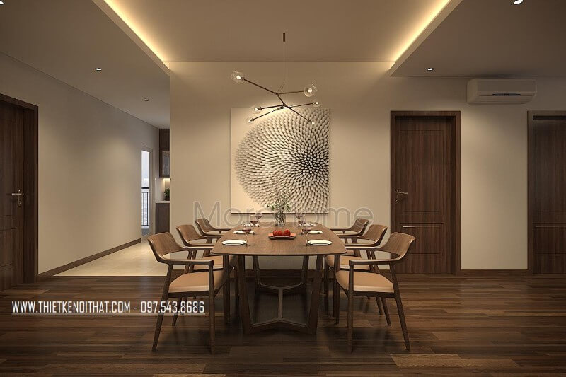 Bộ bàn ghế ăn gỗ tần bì nhập khẩu phun sơn láng bóng mang đến không gian ăn uống thực sự ấn tượng Mẫu thiết kế nội thất chung cư đẹp