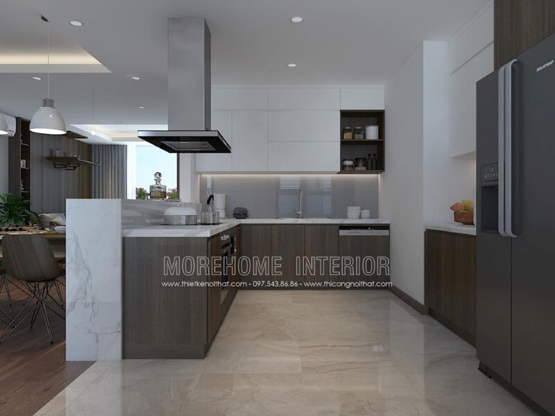 Tủ bếp gỗ công nghiệp hiện đại sang trọng Tủ bếp đẹp, tủ bếp đẹp hiện đại, tủ bếp An Cường, tủ bếp cao cấp