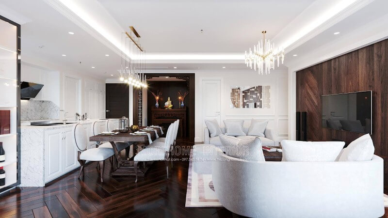 Mẫu tủ bếp màu trắng không bao giờ lỗi mốt hiện nay Tủ bếp gỗ, tủ bếp gỗ tự nhiên, tủ bếp tân cổ điển