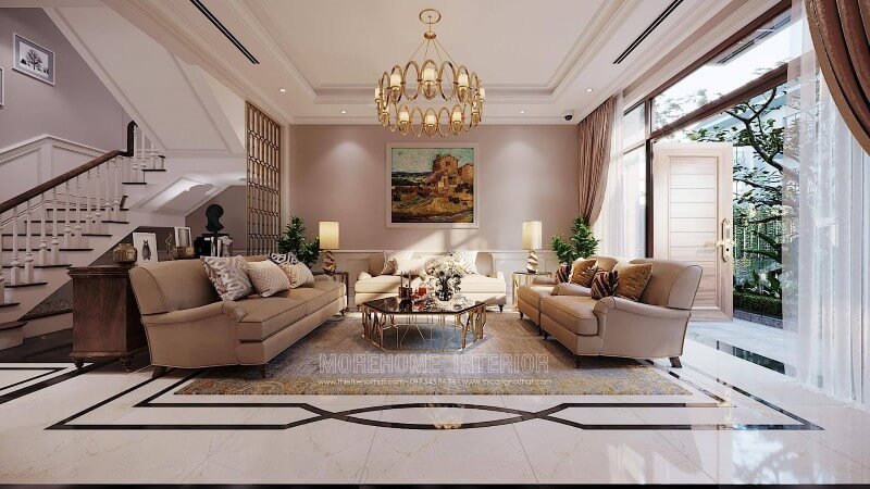Thiết kế nội thất phòng khách đẹp cao cấp tại Hà Nội Thiết kế nội thất phòng khách nhà phố