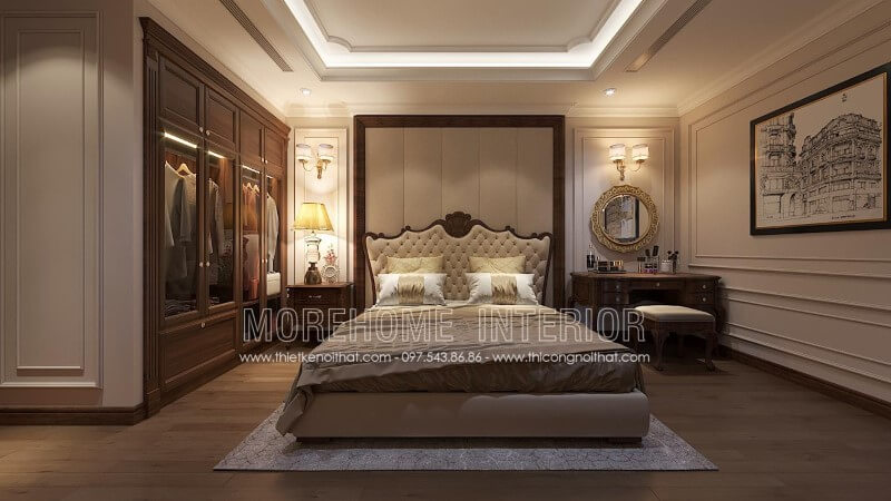 Thiết kế nội thất phòng ngủ gỗ óc chó Thiết kế nội thất phòng ngủ gỗ óc chó