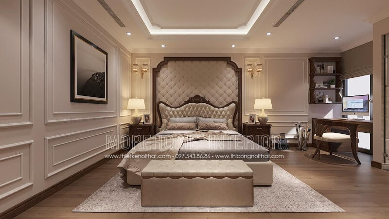 Thiết kế nội thất phòng ngủ gỗ óc chó Thiết kế nội thất phòng ngủ gỗ óc chó