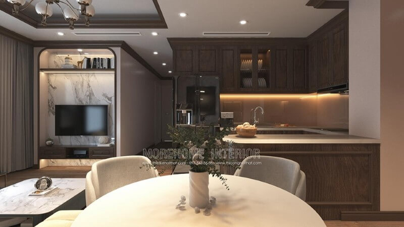 Nội thất phòng bếp chung cư tiện nghi phù hợp với mọi gia đình Thiết kế nhà bếp tiện nghi sang trọng