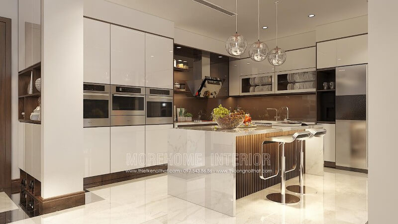 Mẫu tủ bếp Acrylic phủ bóng gương đang là một trong những sản phẩm được ưa chuộng nhất hiện nay trên thị trường Việt Tủ bếp gỗ công nghiệp và tủ bếp acrylic