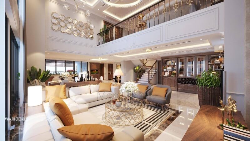 Thiết kế nội thất phòng khách căn chung cư Dulex với phong cách hiện đại đầy sang trọng Mẫu nội thất chung cư đẹp