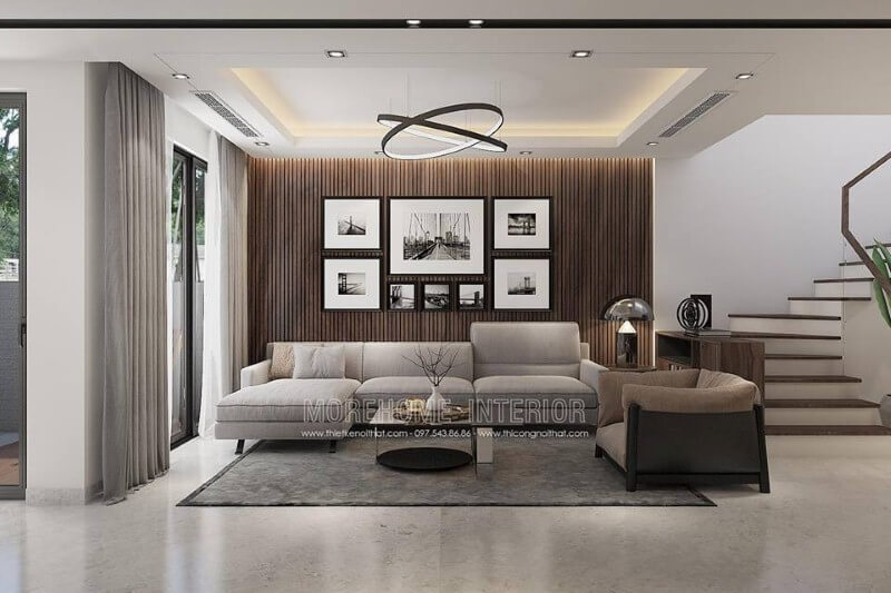 Bộ tranh phong cảnh8 ảnh điểm nhấn đẹp sang trọng cho tường phòng khách. Thiết kế nội thất phòng khách nhà phố