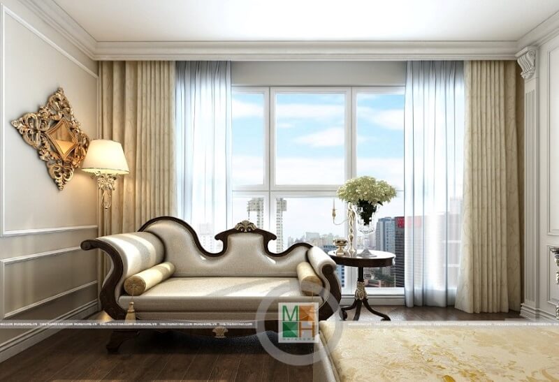 Mẫu ghế sofa phòng ngủ cao cấp với kiểu dáng tân cổ điển cùng đường nét uốn lượn đầy nghệ thuật sofa tân cổ điển