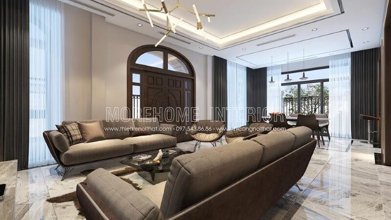Trang trí nội thất phòng khách biệt thự, chung cư cao cấp hiện đại và cuốn hút