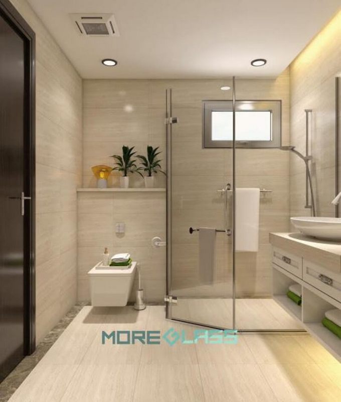 Thiết kế và thi công phòng tắm kính cường lực 135 độ MG-003 hiện đại