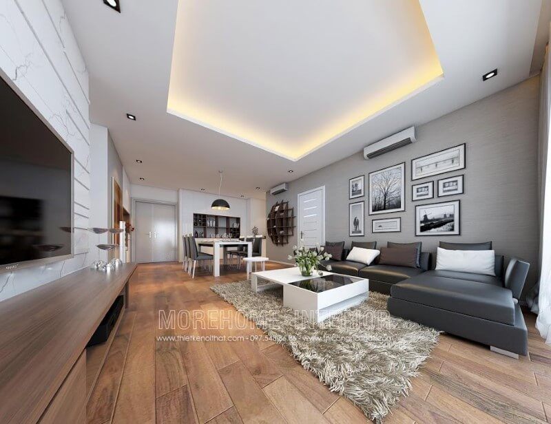 Bàn trà MH-HD029 gỗ công nghiệp trang trí phòng khách chung cư phong cách