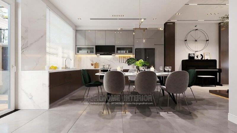 Mẫu tủ bếp đẹp gỗ MDF cao cấp, mang lại cho gia chủ căn bếp tuyệt vời