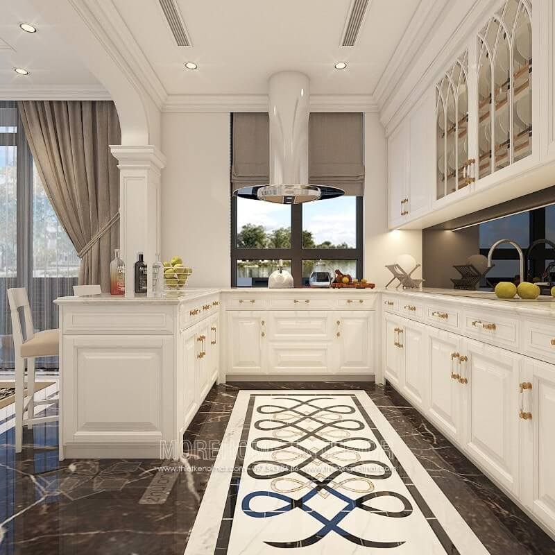Tủ bếp gỗ tự nhiên này được coi là một trong những thế mạnh tại Morehome.