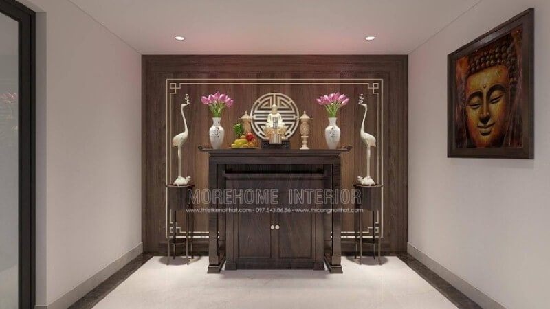 Với lòng thành kính cũng như sự am hiểu về cách bố trí, thiết kế phòng thờ sao cho hợp phong thủy, Morehome xin giới thiệu quý vị mẫu thiết kế phòng thờ thờ Phật Quan Âm trong dự án thiết kế nội thất biệt thự Vinhomes Imperia Hải Phòng.