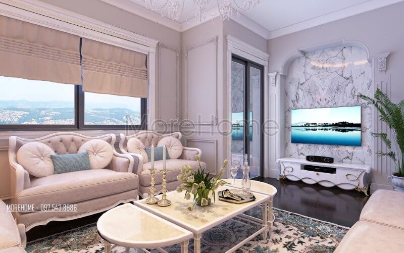 Thiết kế nội thất chung cư Ruby Tower đẹp phong cách tân cổ điển