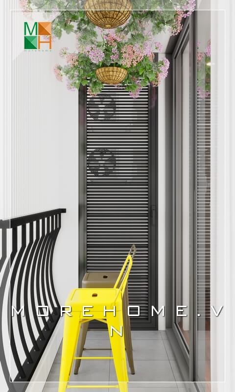 Ấn tượng mẫu ghế ban công độc đáo, khá đơn giản nhưng phù hợp với không gian bố trí của ban công biệt thự, chung cư.