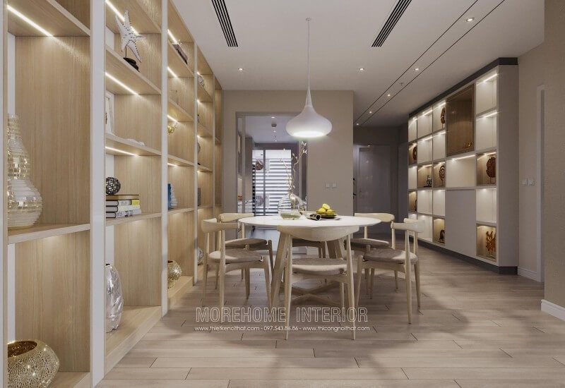 Nội thất phòng ăn chung cư đơn giản nhưng thu hút