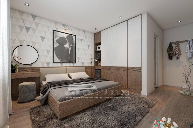 Thiết kế nội thất phòng ngủ chung cư hiện đại