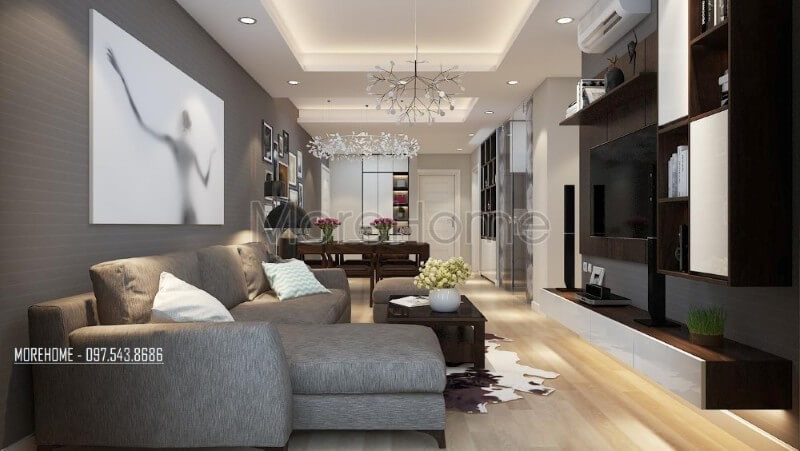 Thiết kế nội thất cho căn hộ Hoàng Mai để tạo nên sự sang trọng.